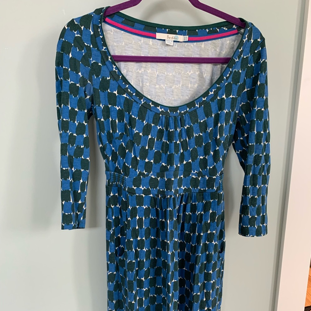 Boden  size 2R blue and green checked dress